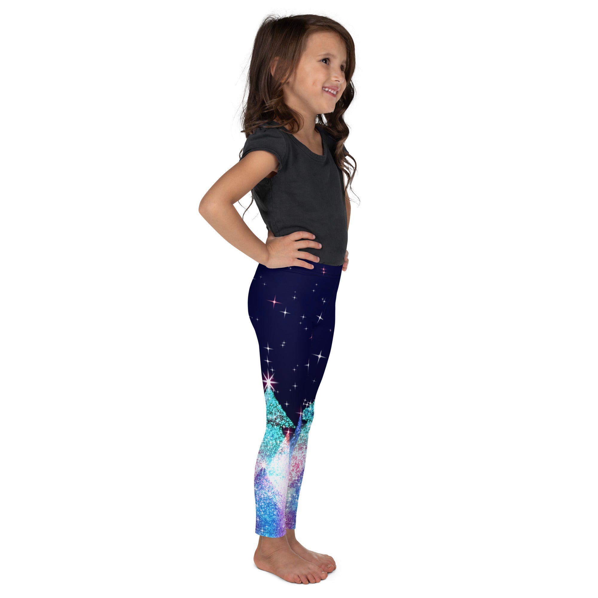 Shimmery Christmas Tree Print Kid's Leggings