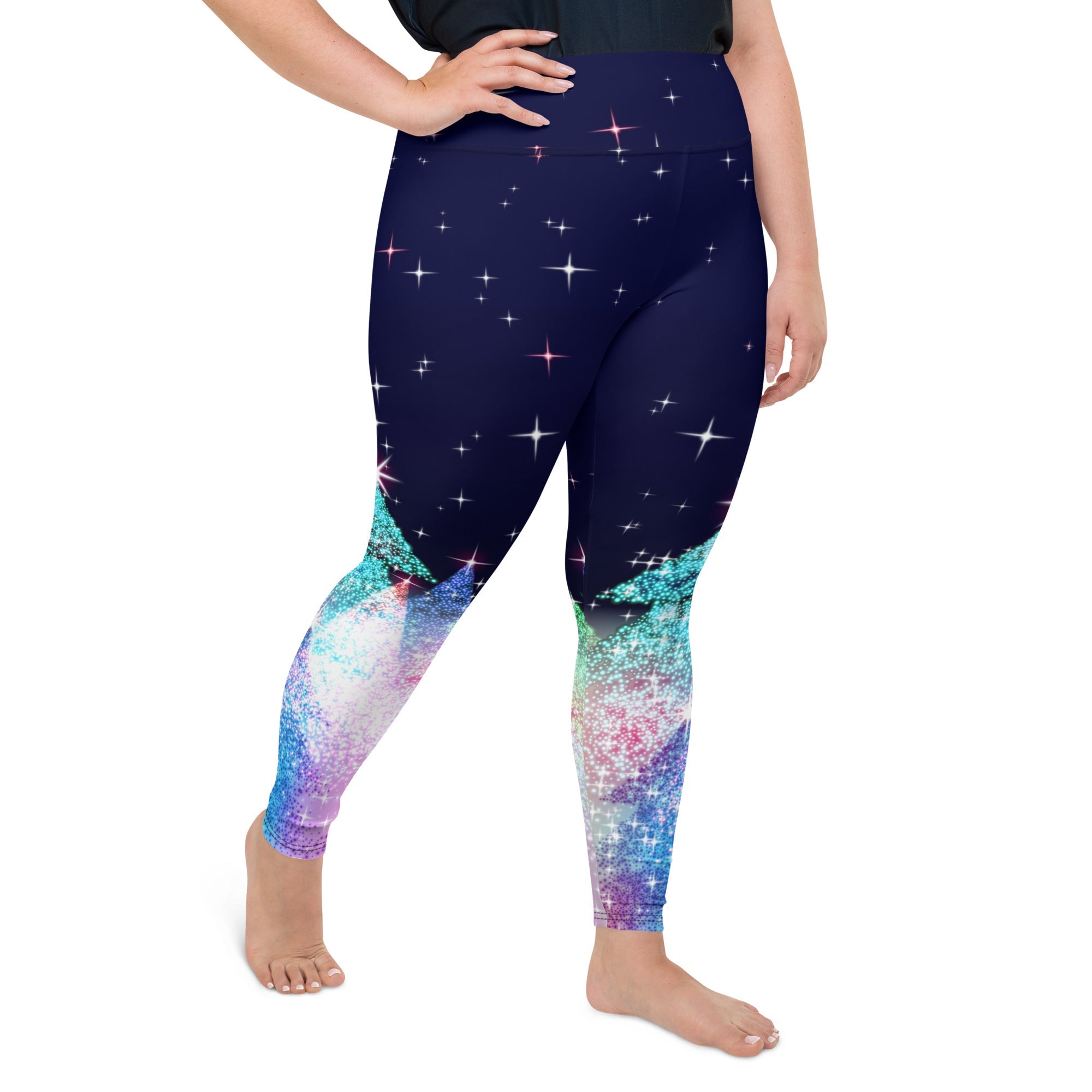 Shimmery Christmas Tree Print Plus Size Leggings