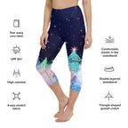 Shimmery Christmas Tree Print Yoga Capris