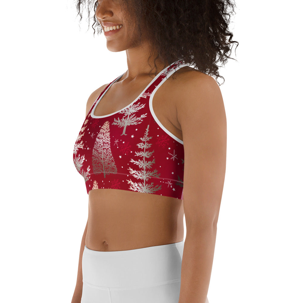 Silver Noel Pines Sports Bra