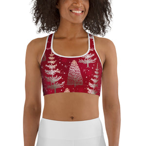 Silver Noel Pines Sports Bra