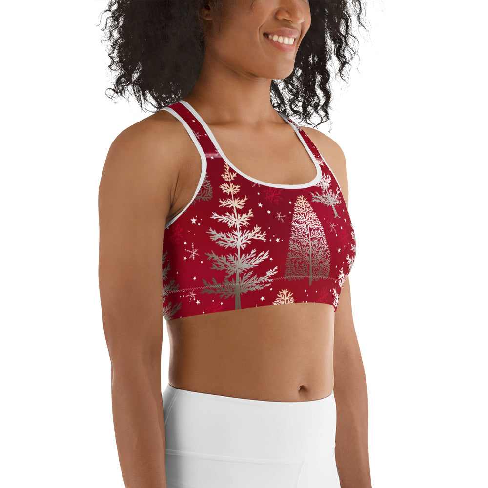 Silver Noel Pines Sports Bra