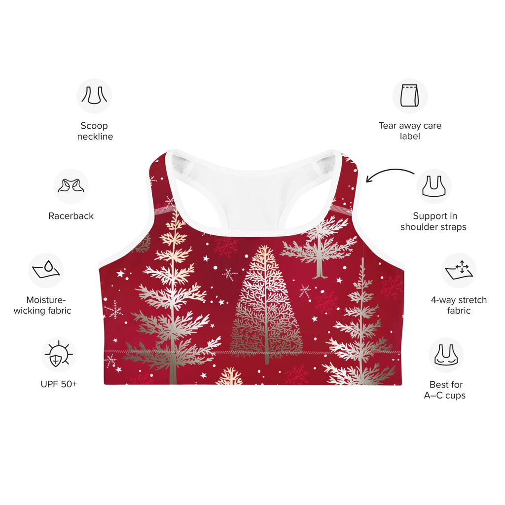 Silver Noel Pines Sports Bra