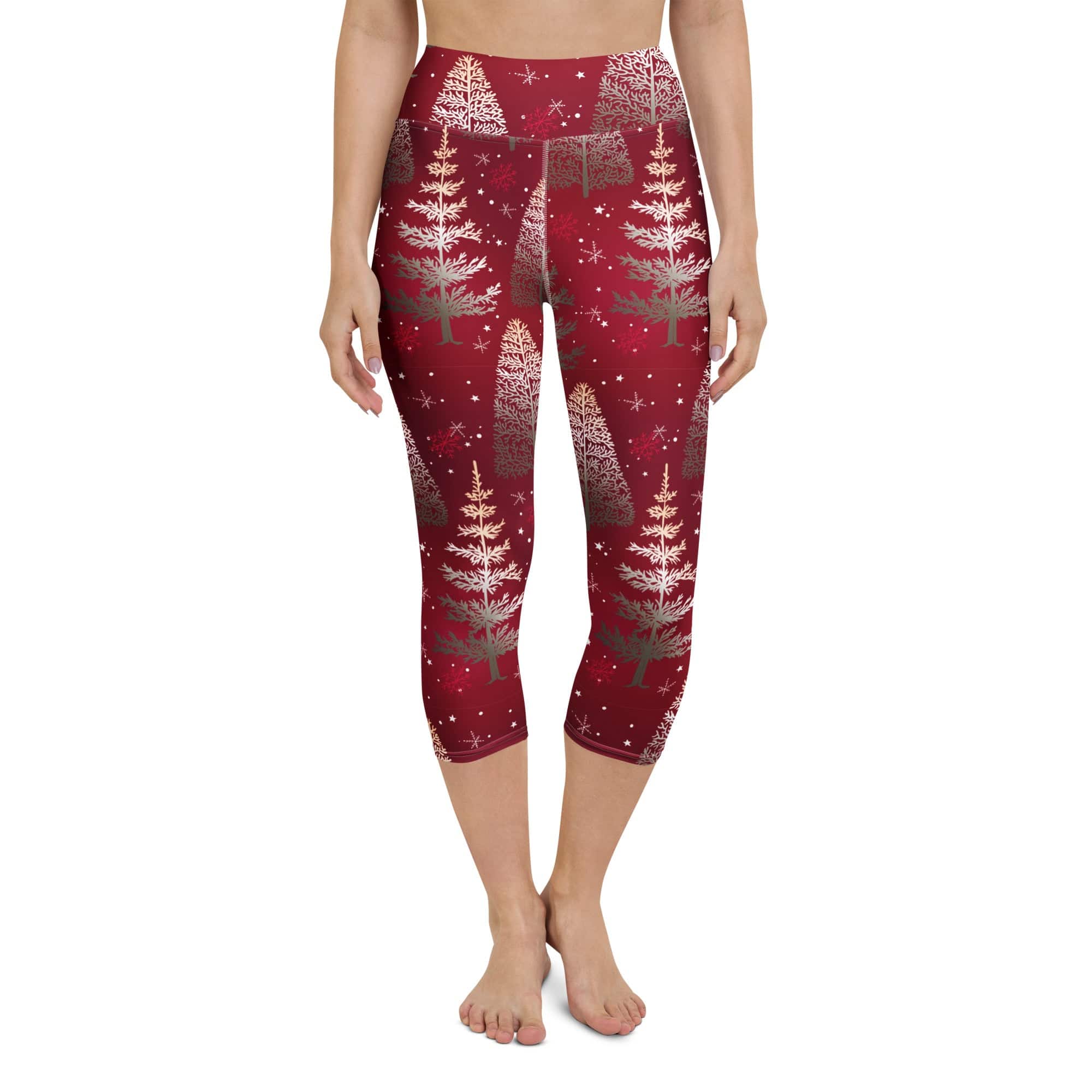 Silver Noel Pines Yoga Capris