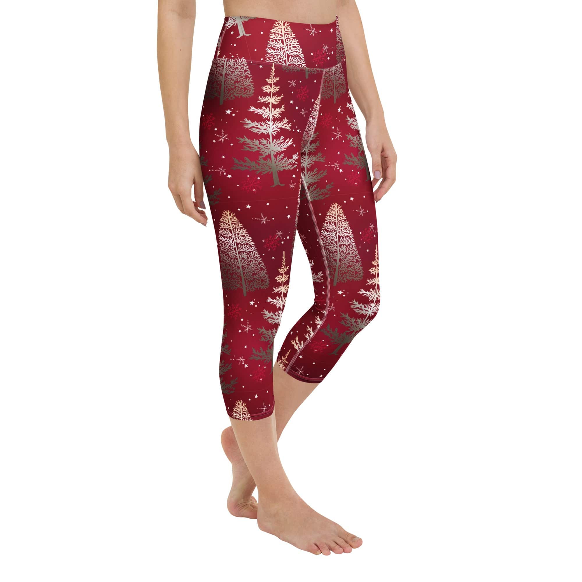 Silver Noel Pines Yoga Capris