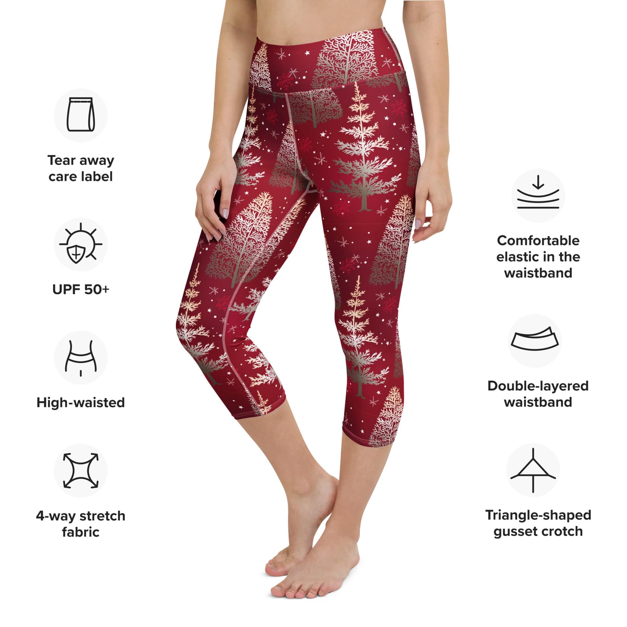 Silver Noel Pines Yoga Capris
