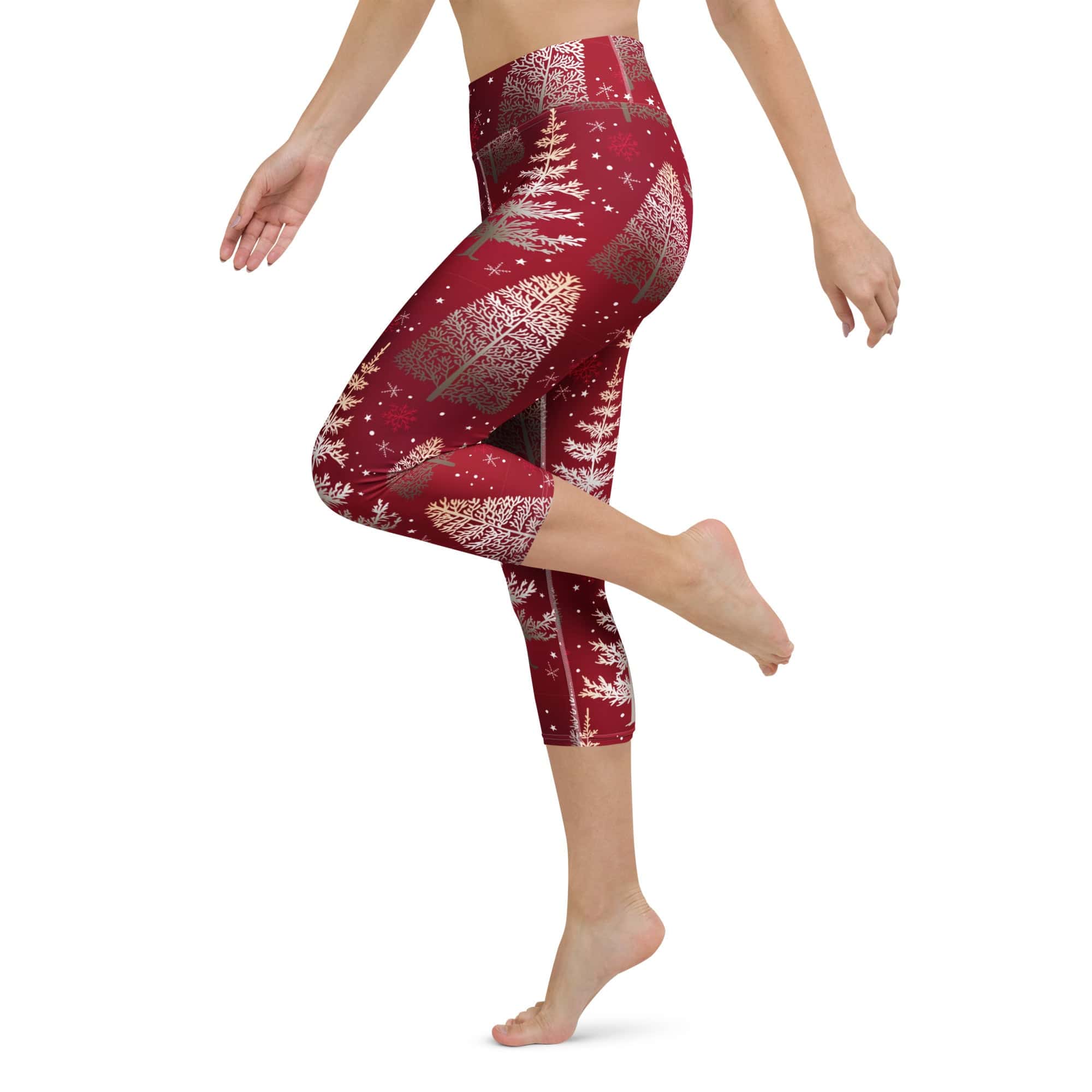 Silver Noel Pines Yoga Capris
