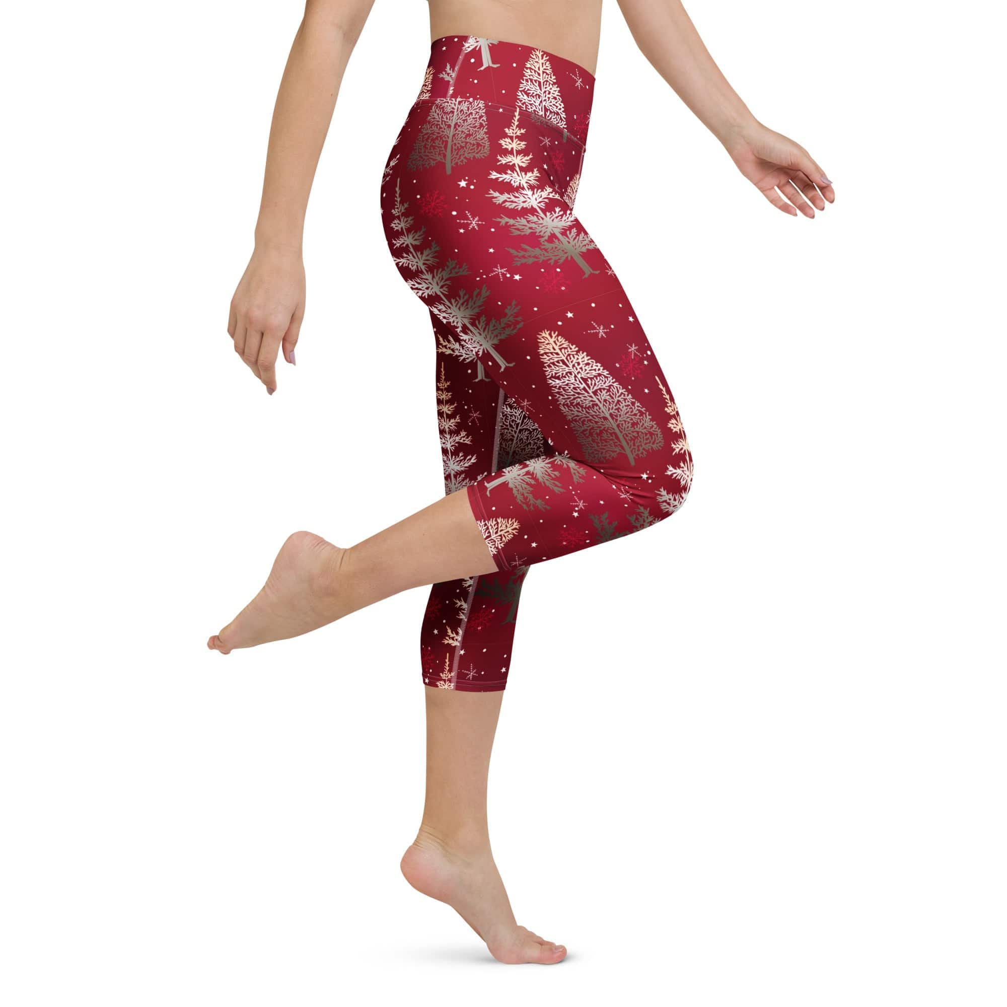 Silver Noel Pines Yoga Capris