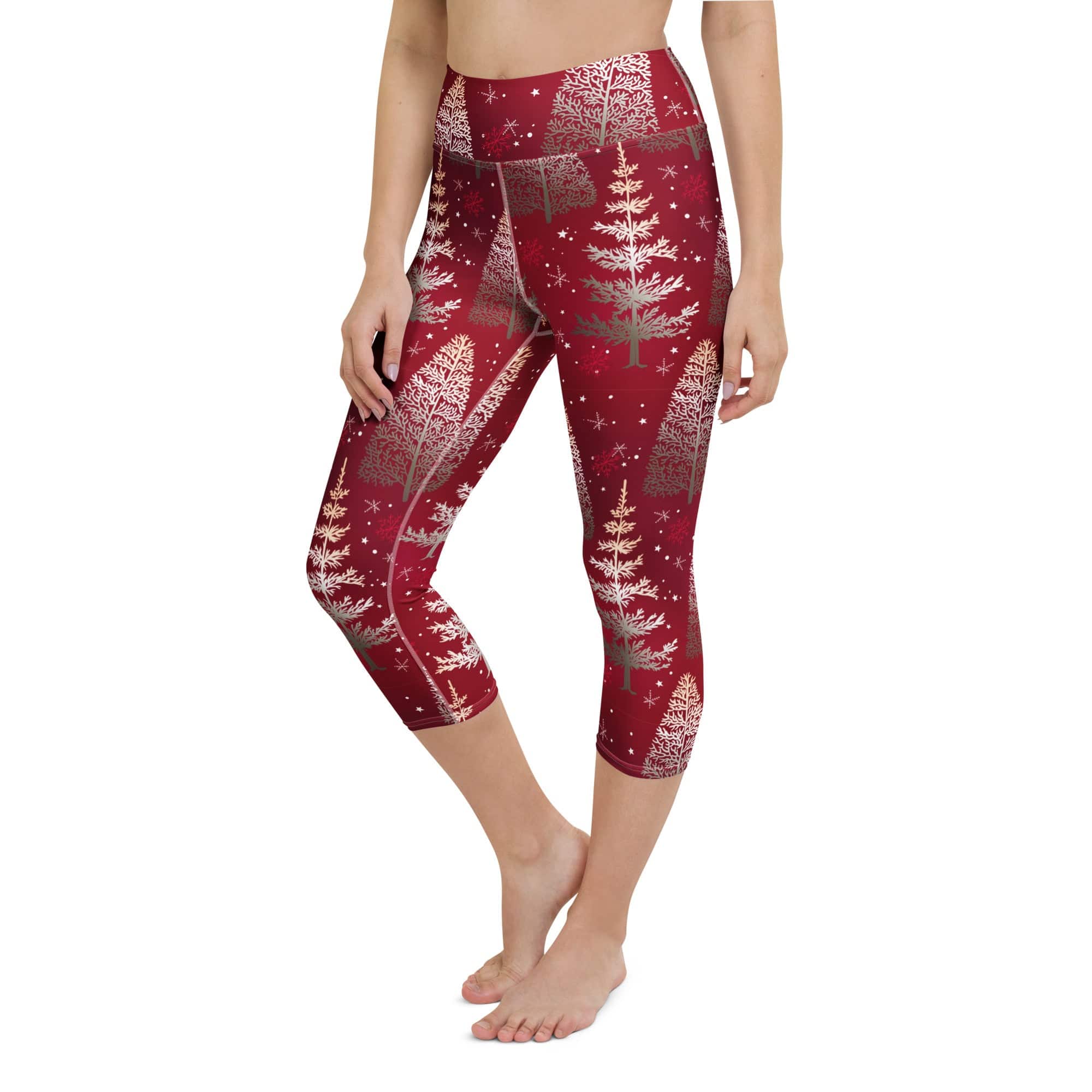Silver Noel Pines Yoga Capris