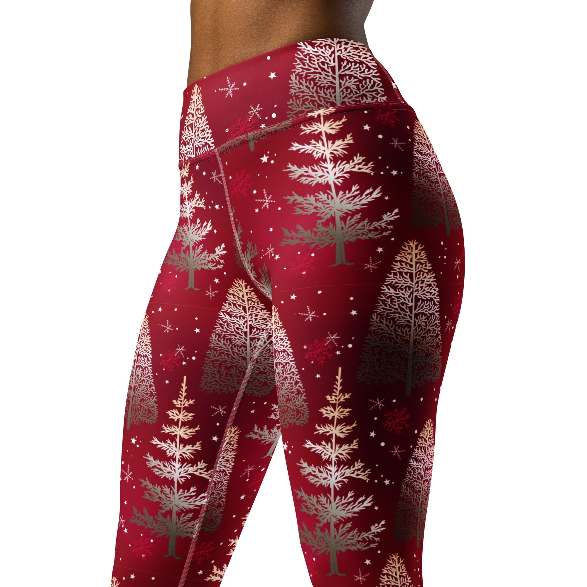 Silver Noel Pines Yoga Leggings