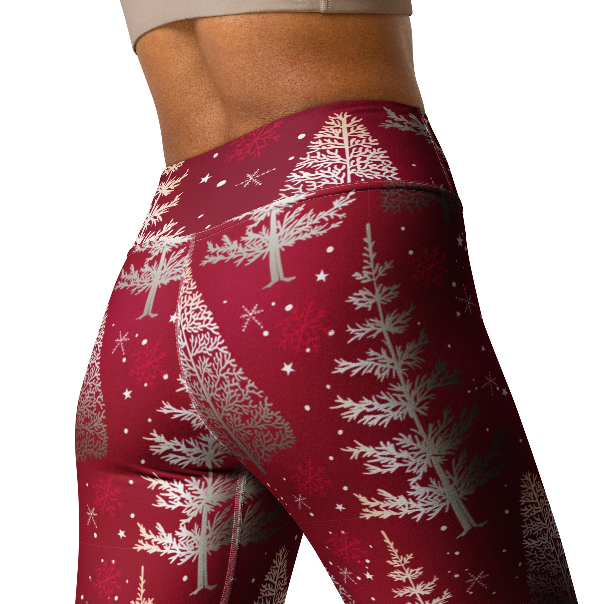 Silver Noel Pines Yoga Leggings