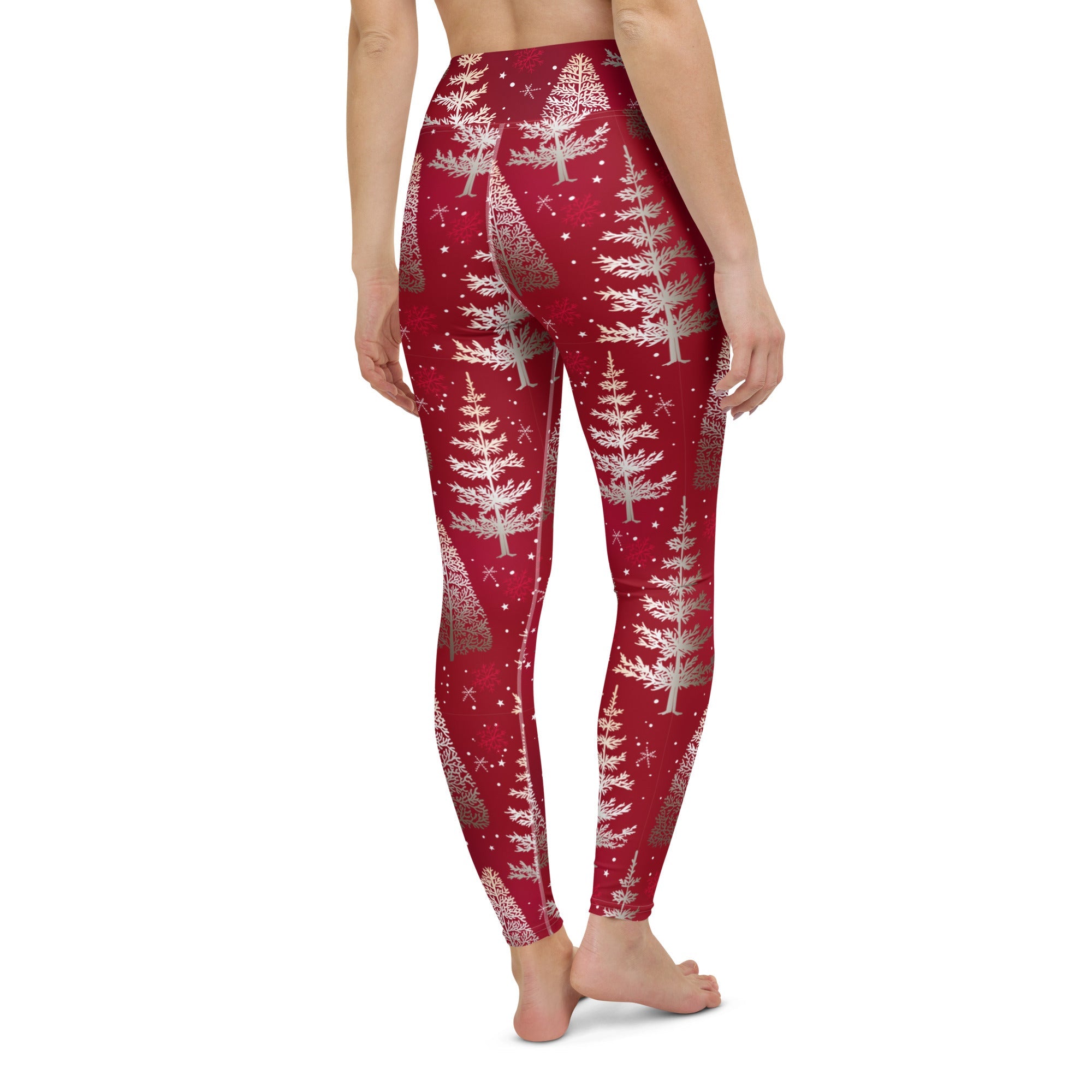 Silver Noel Pines Yoga Leggings