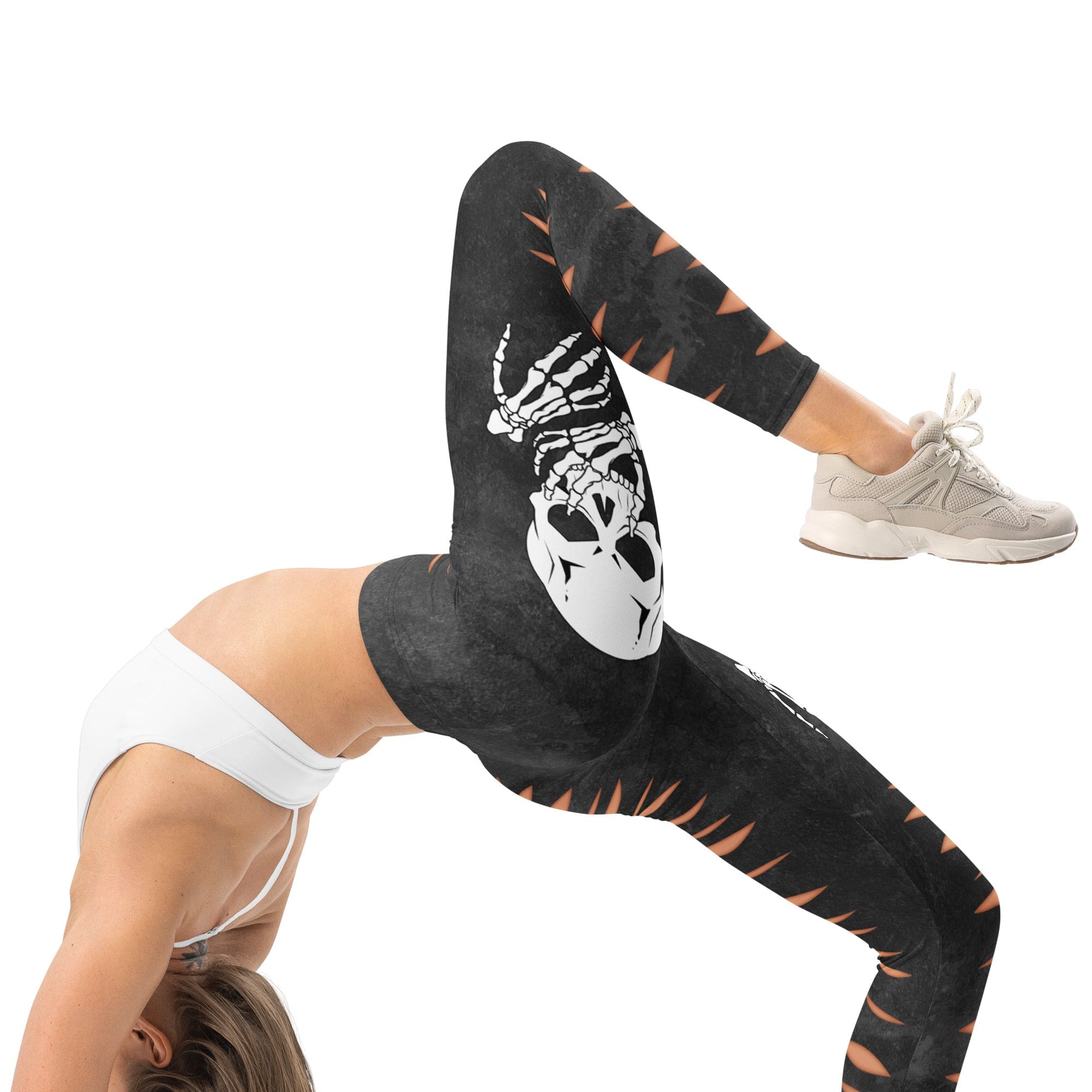 Skeleton 3D Cut Out Effect Leggings