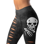 Skeleton 3D Cut Out Effect Leggings