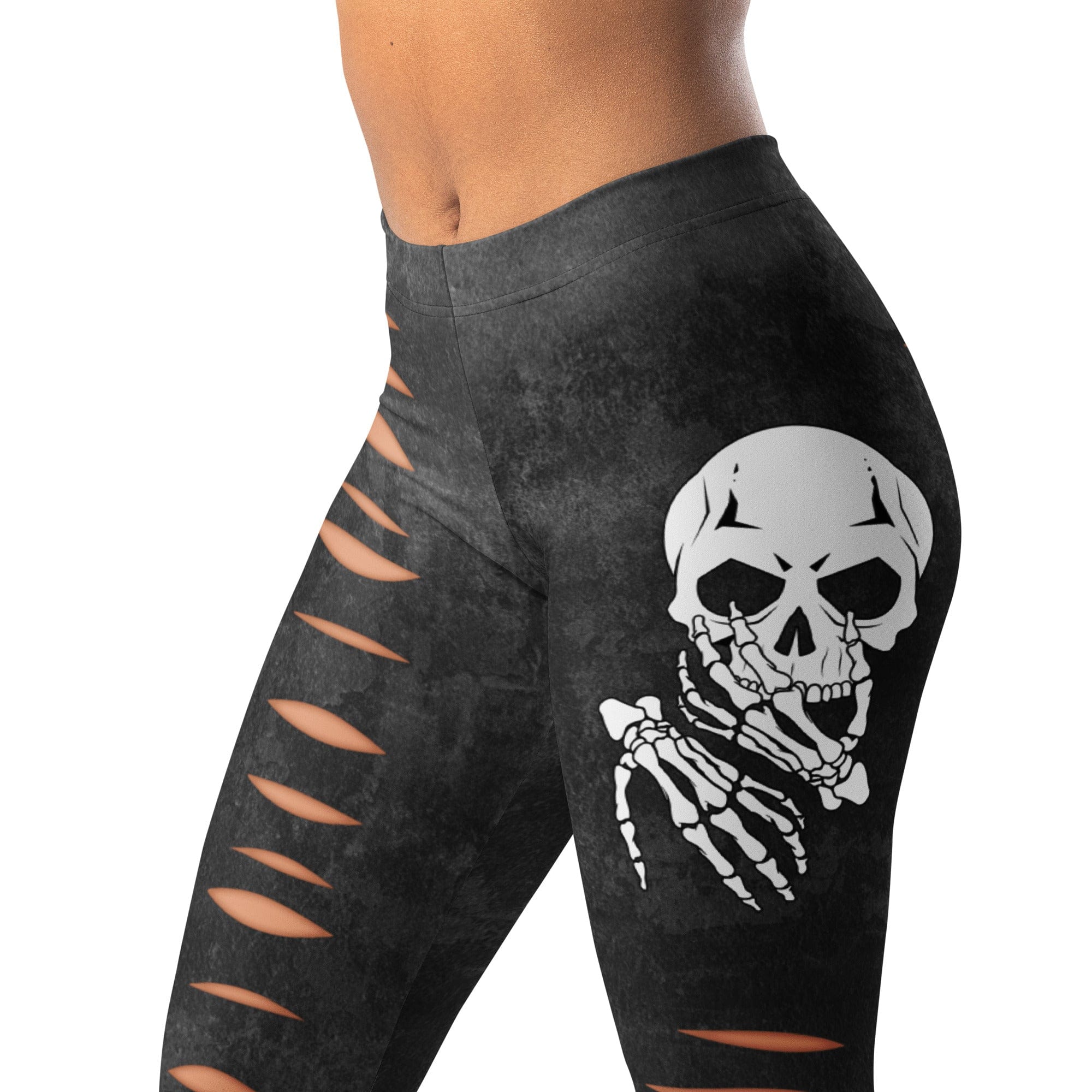 Skeleton 3D Cut Out Effect Leggings