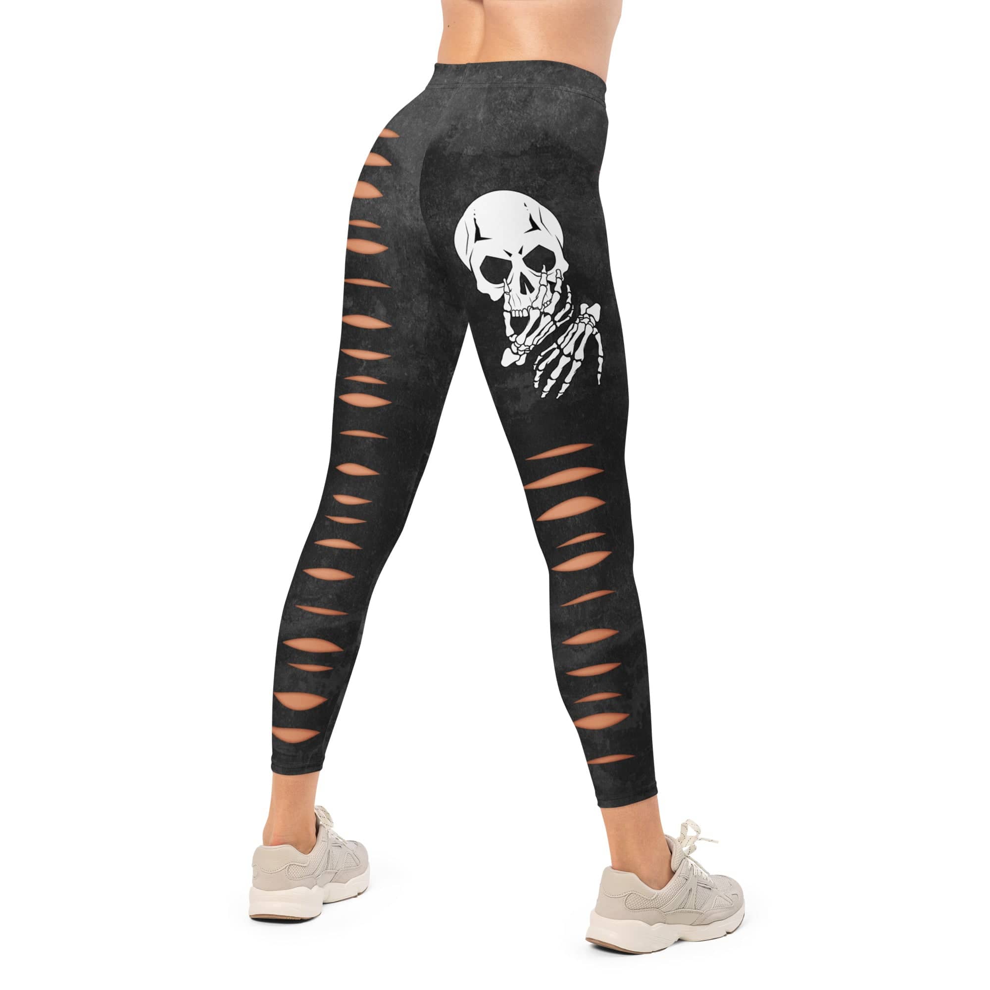 Skeleton 3D Cut Out Effect Leggings