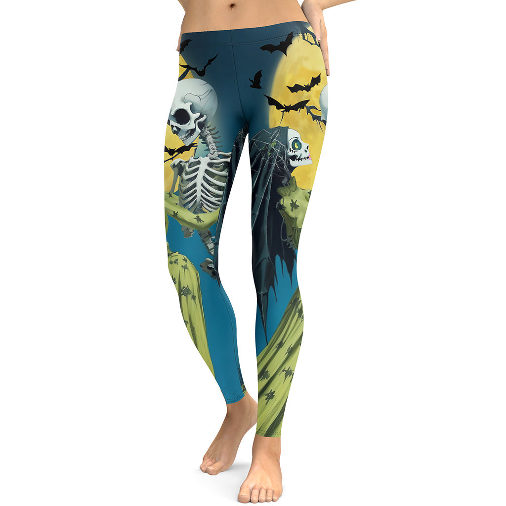 Floral Skull Leggings for Women, Vibrant Colorful Halloween Plus Size High  Waist Printed Leggings, Sexy Gym Workout Exercise Yoga Pants 