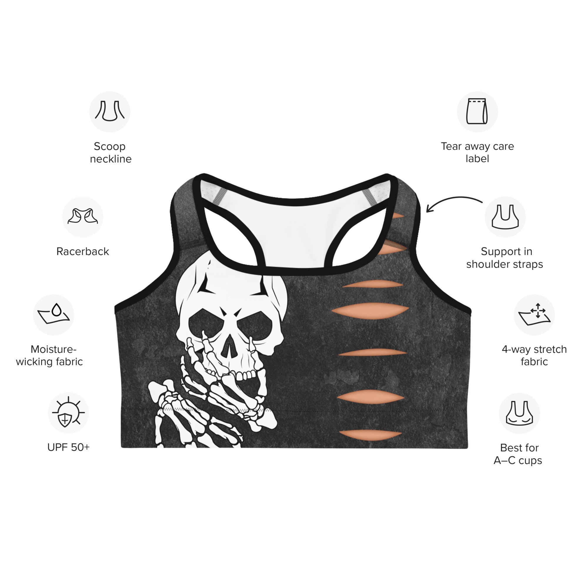 Skeleton Cut Outs Sports Bra