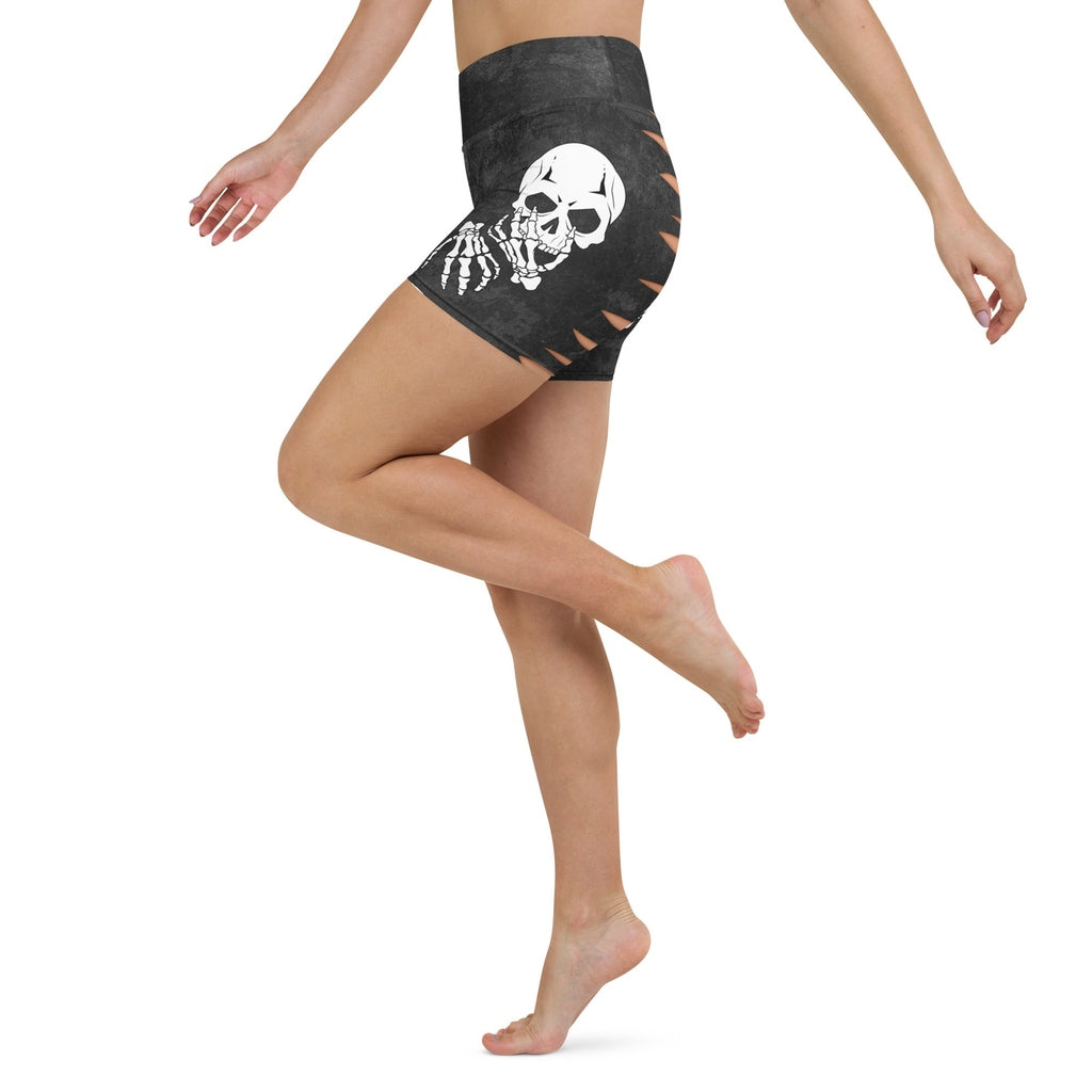 Skeleton Cut Outs Yoga Shorts
