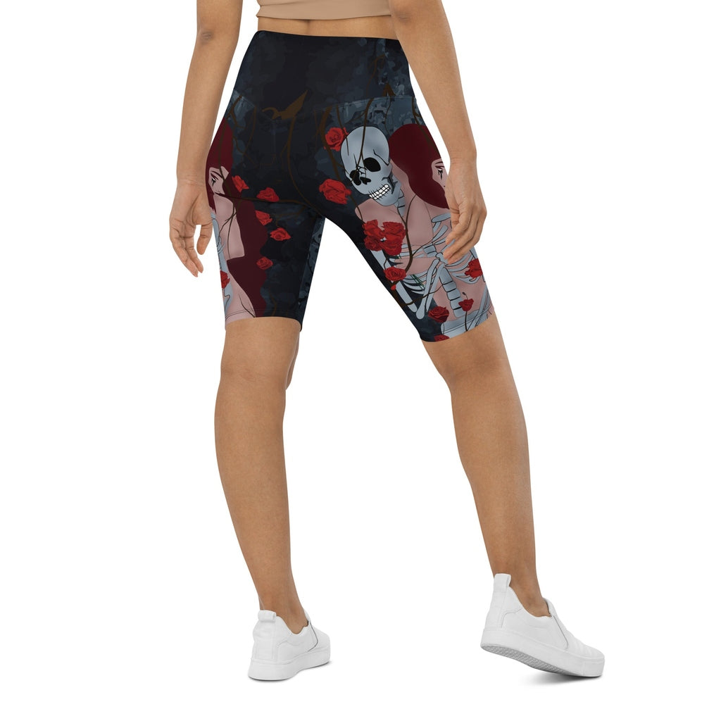 Skeleton & Woman Biker Shorts