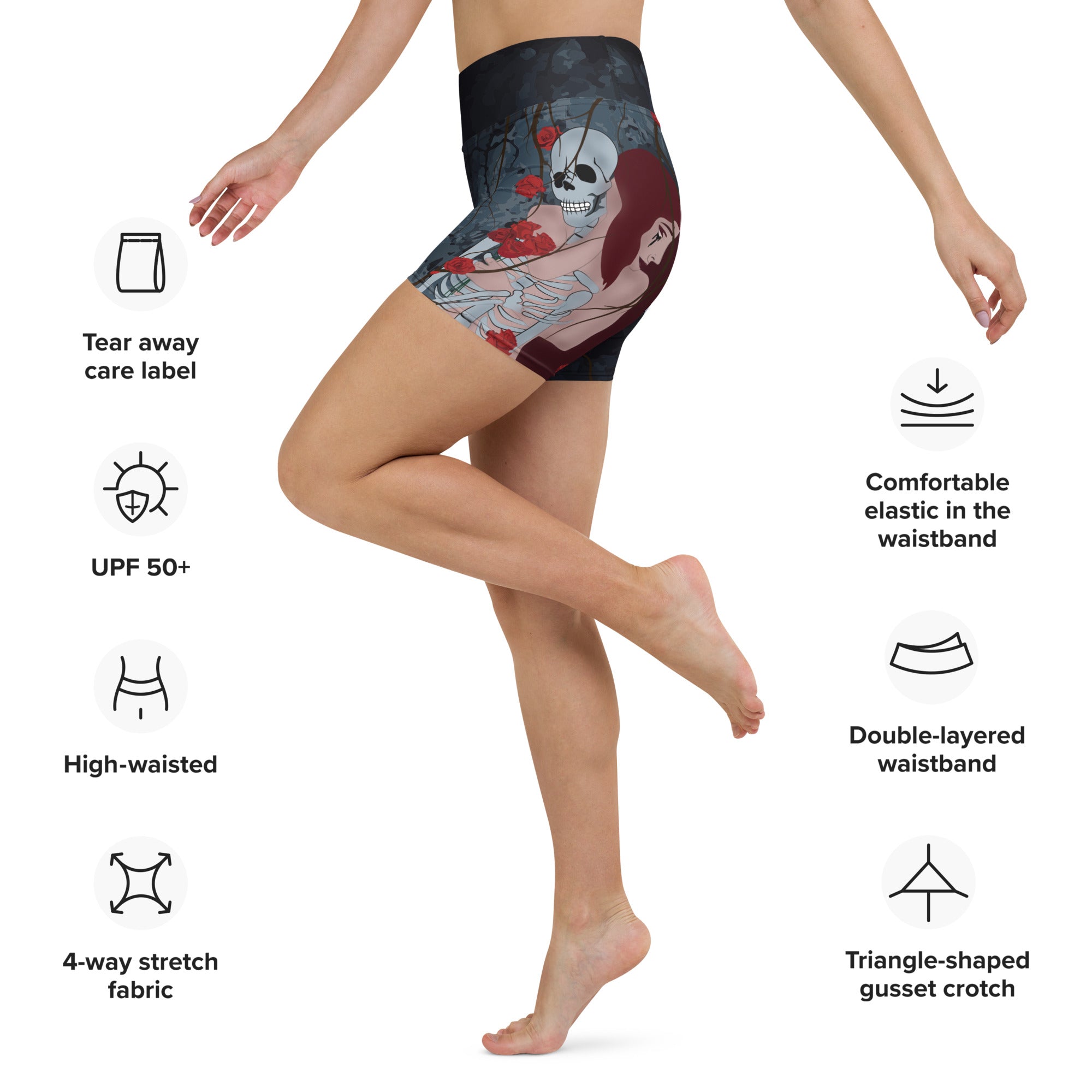 Skeleton & Woman Yoga Shorts