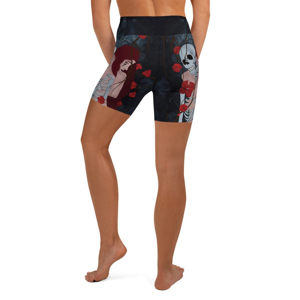 Skeleton & Woman Yoga Shorts