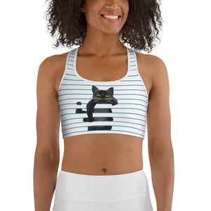 Sketchbook Cat Sports Bra
