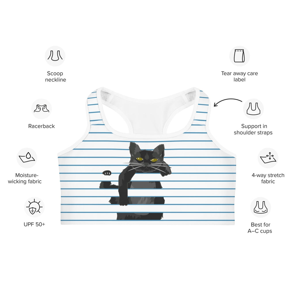 Sketchbook Cat Sports Bra