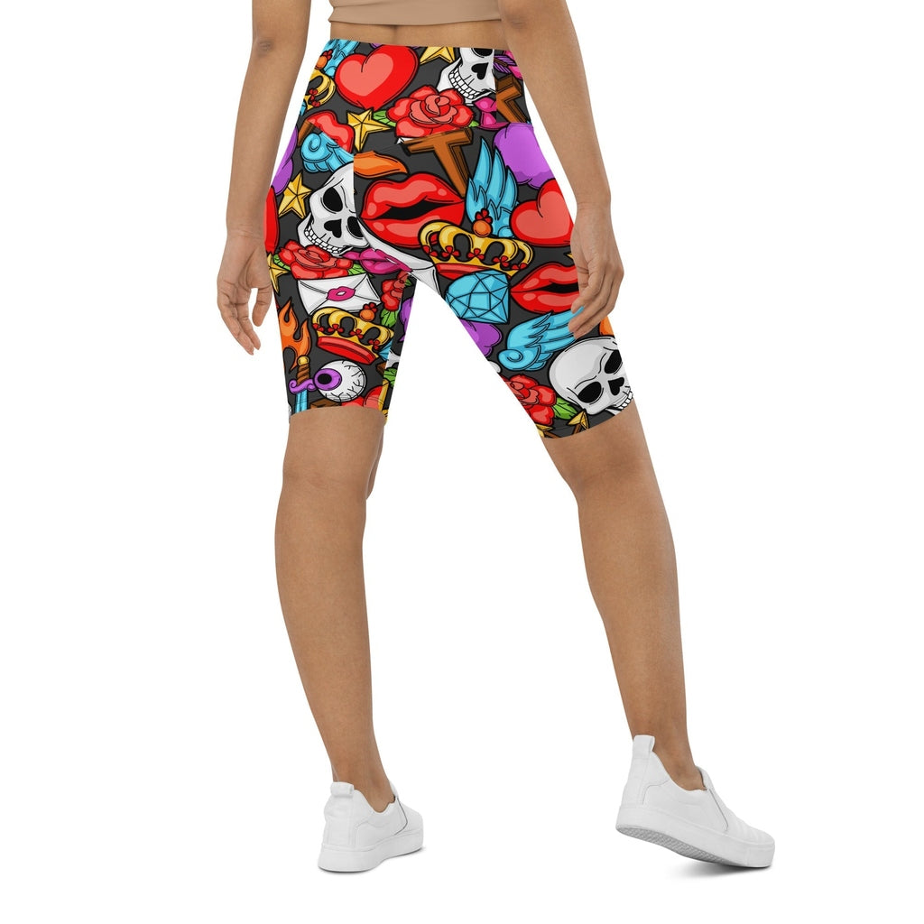 Skulls Biker Shorts
