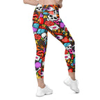 Skulls Crossover Leggings With Pockets
