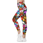 Skulls Crossover Leggings With Pockets