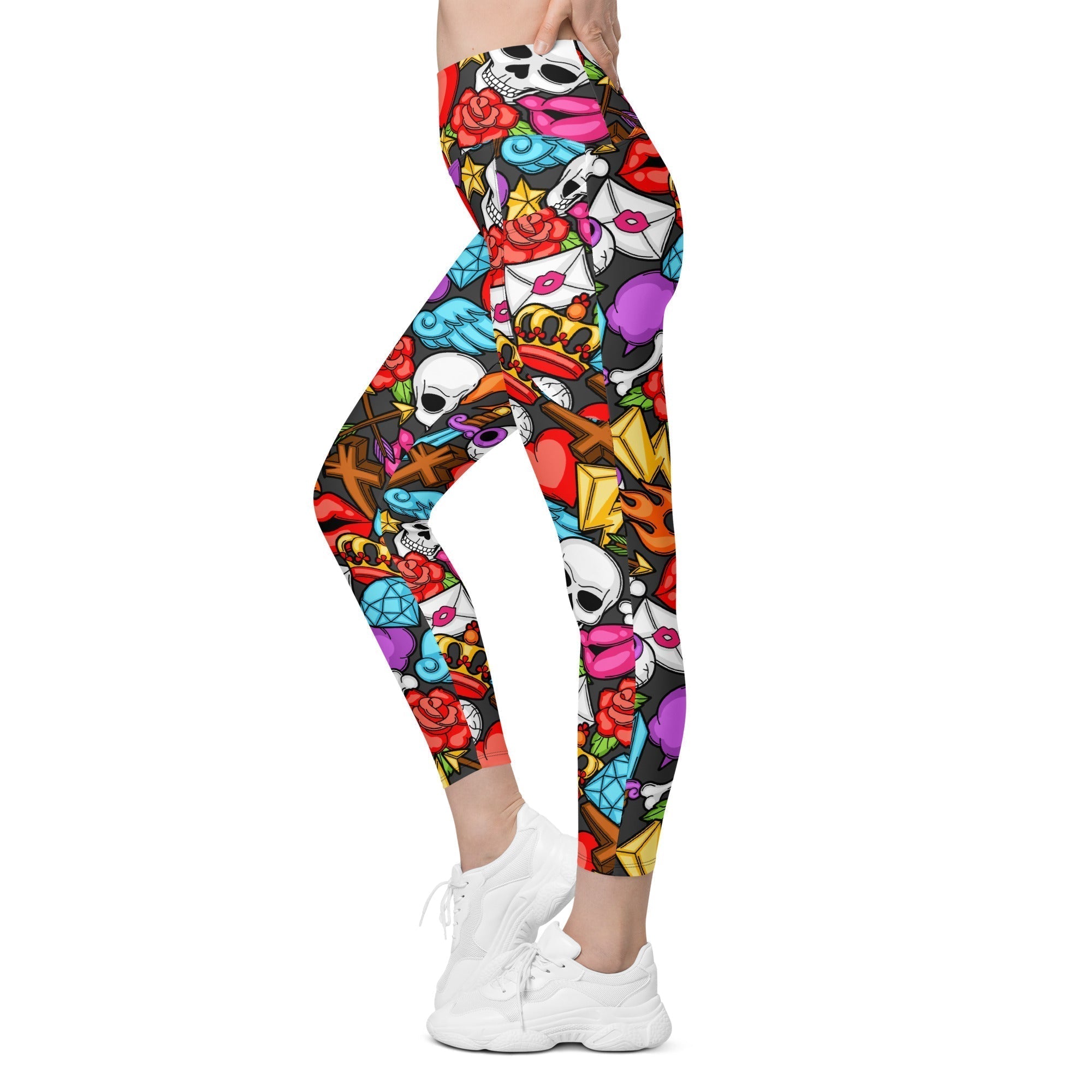 Skulls Leggings With Pockets