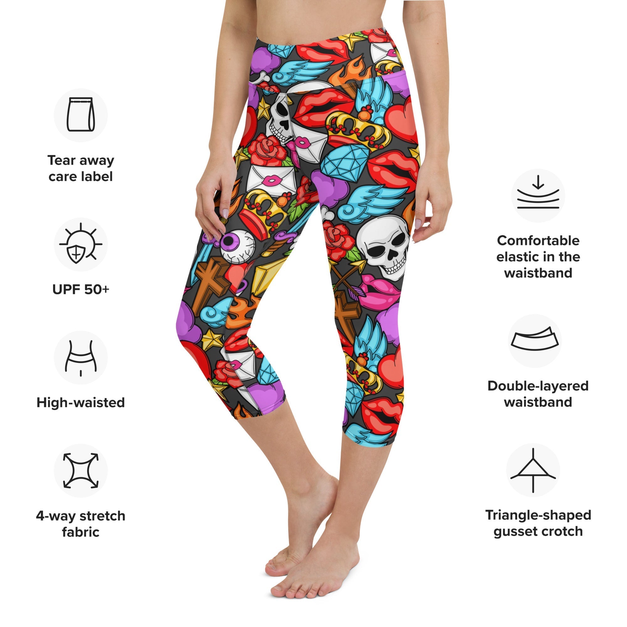 Skulls Yoga Capris