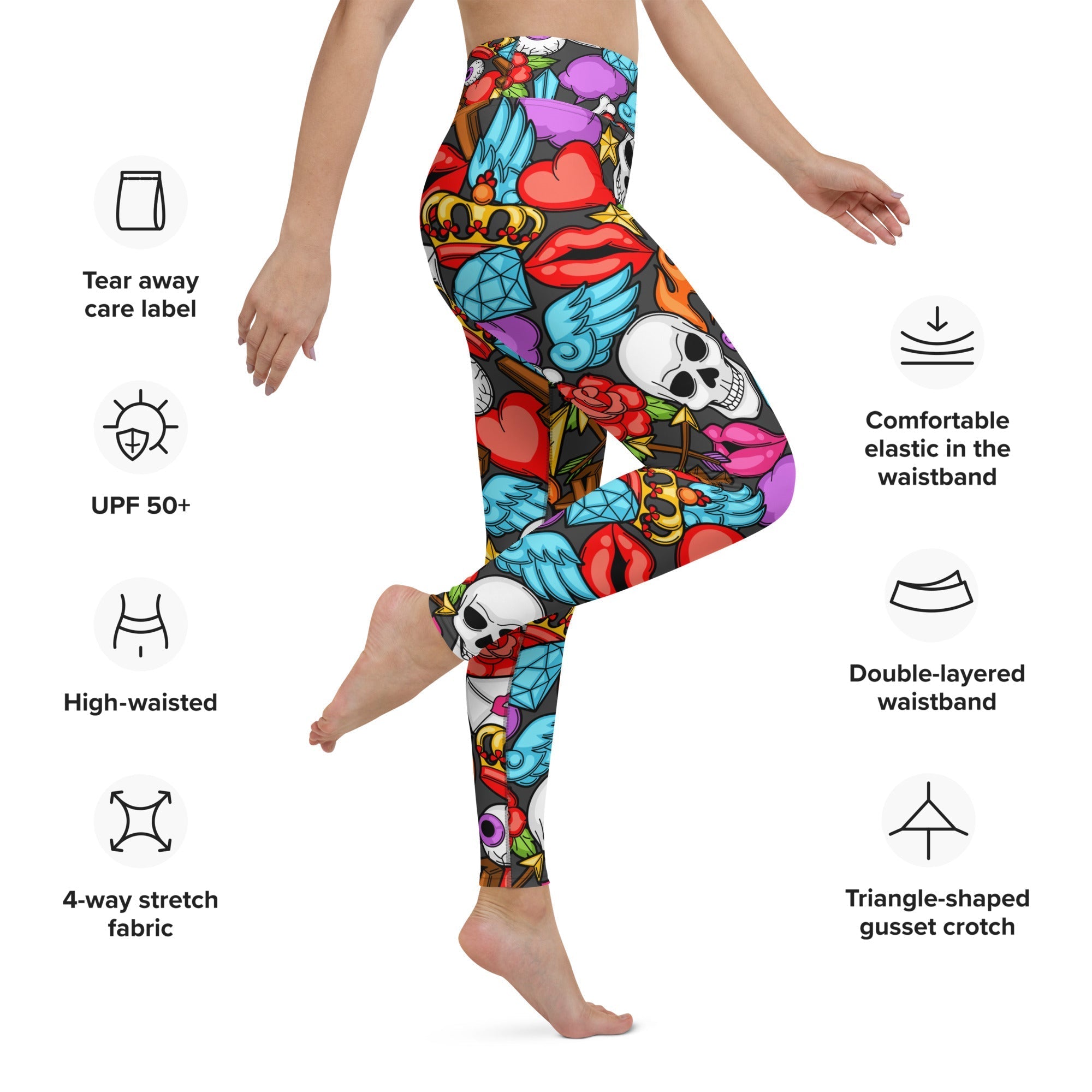 Skulls Yoga Leggings