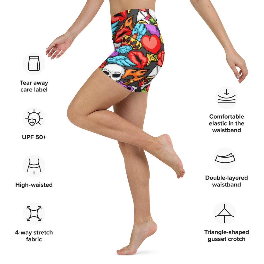 Skulls Yoga Shorts