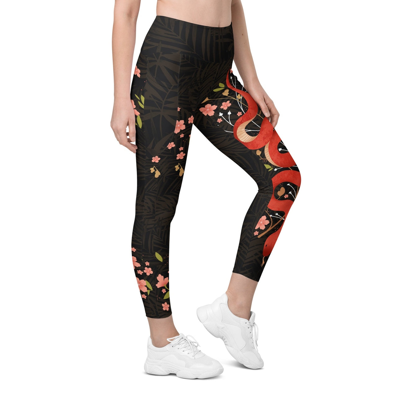 Snakes & Flowers Leggings With Pockets