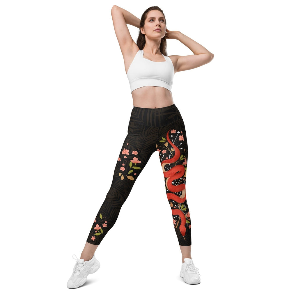 Snakes & Flowers Leggings With Pockets