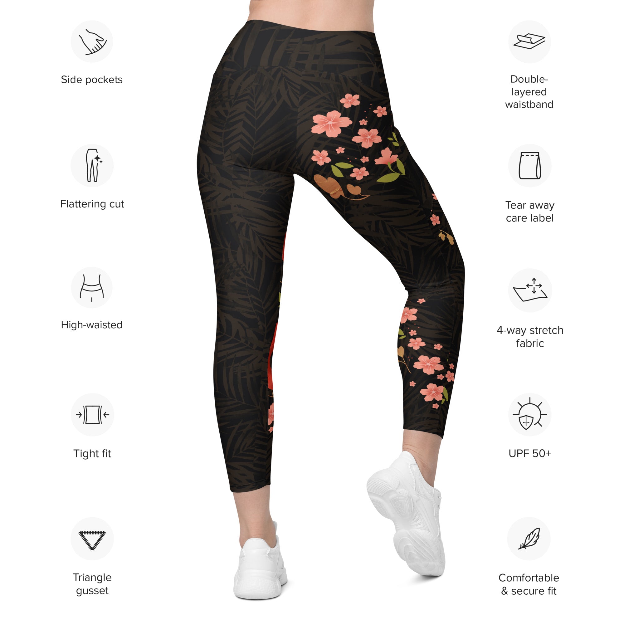 Snakes & Flowers Leggings With Pockets