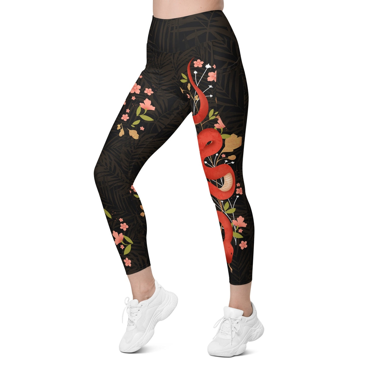 Snakes & Flowers Leggings With Pockets