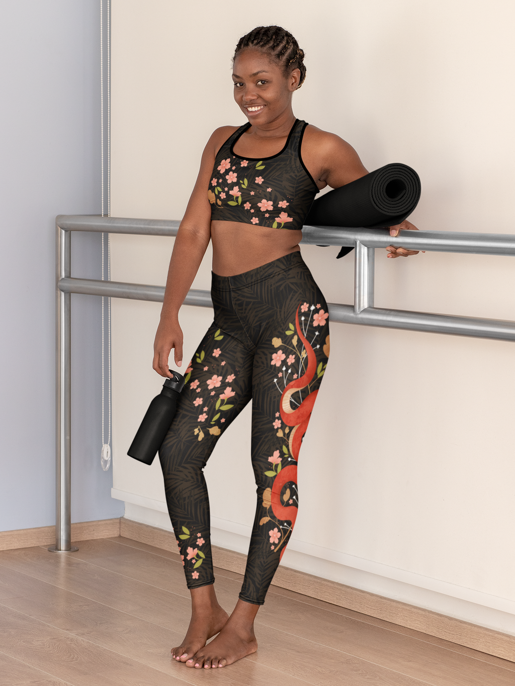Snakes & Flowers Sports Bra