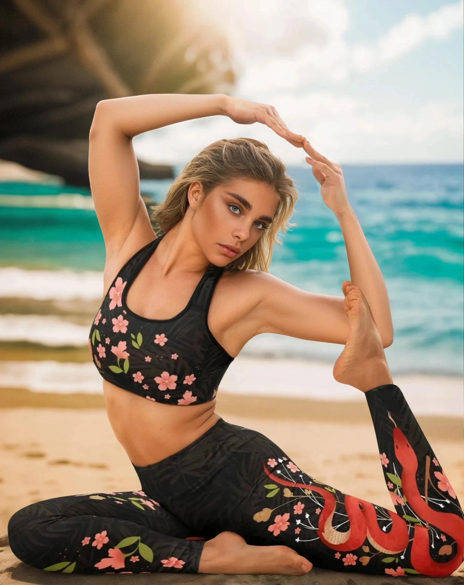 Snakes & Flowers Yoga Leggings