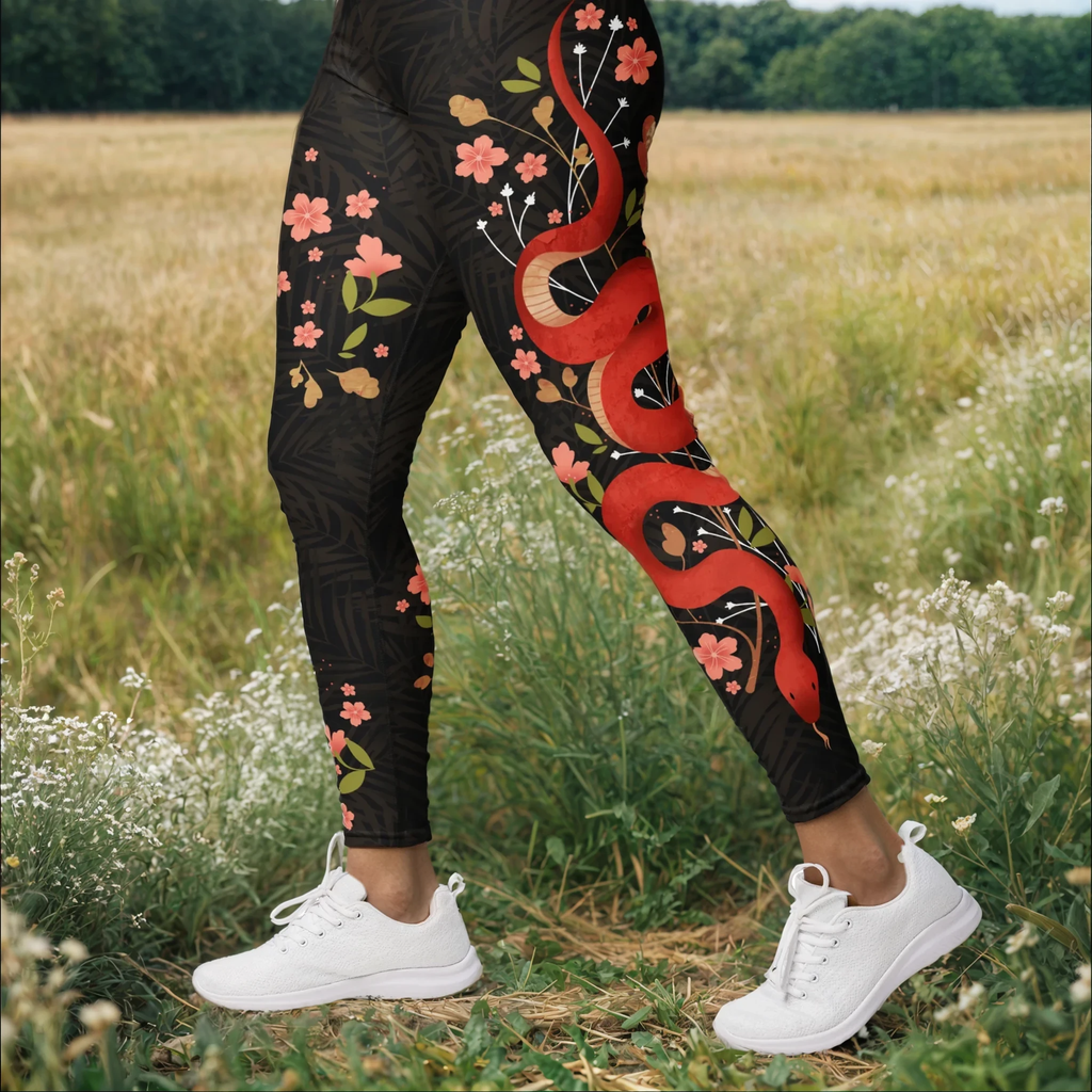 Snakes & Flowers Yoga Leggings