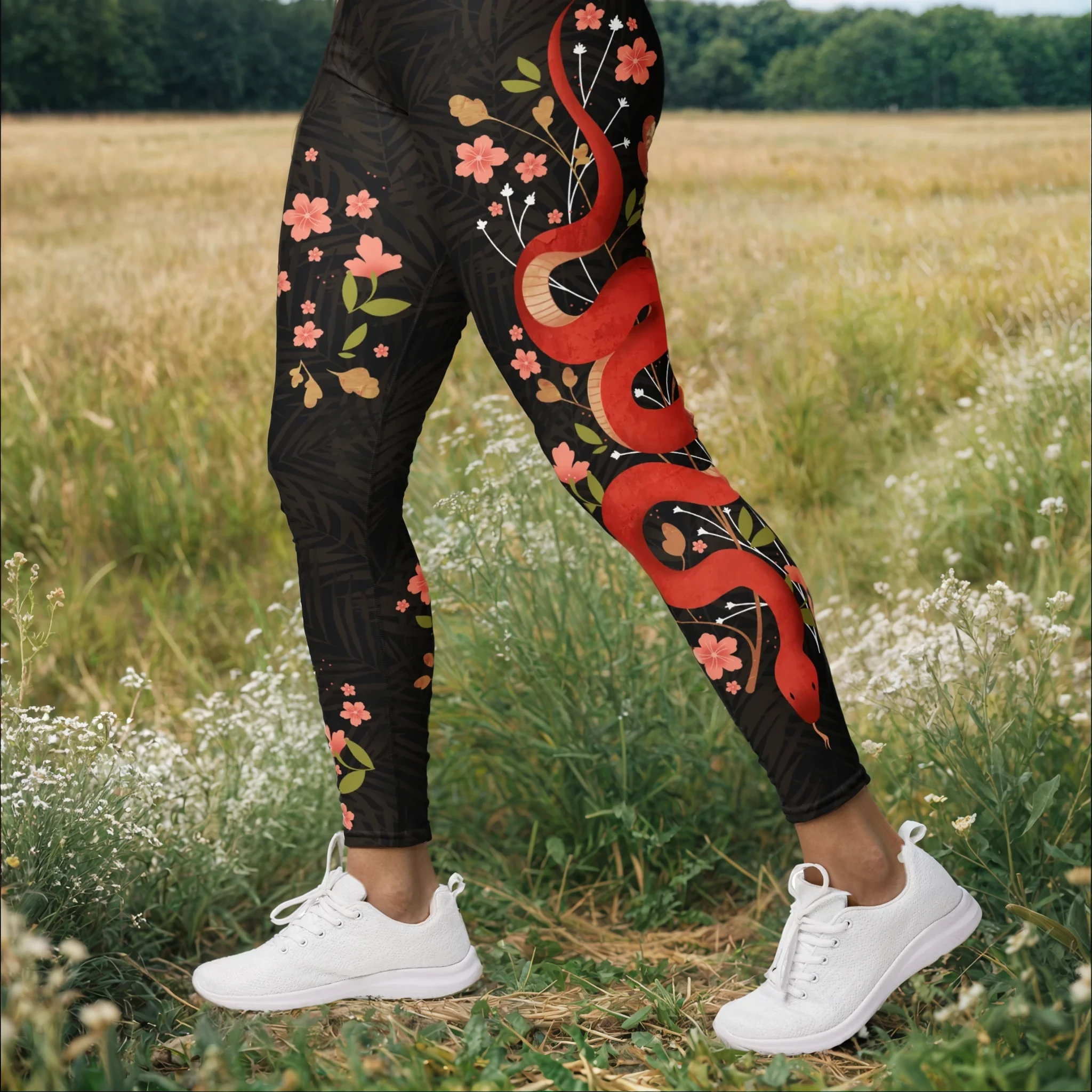 Snakes & Flowers Yoga Leggings