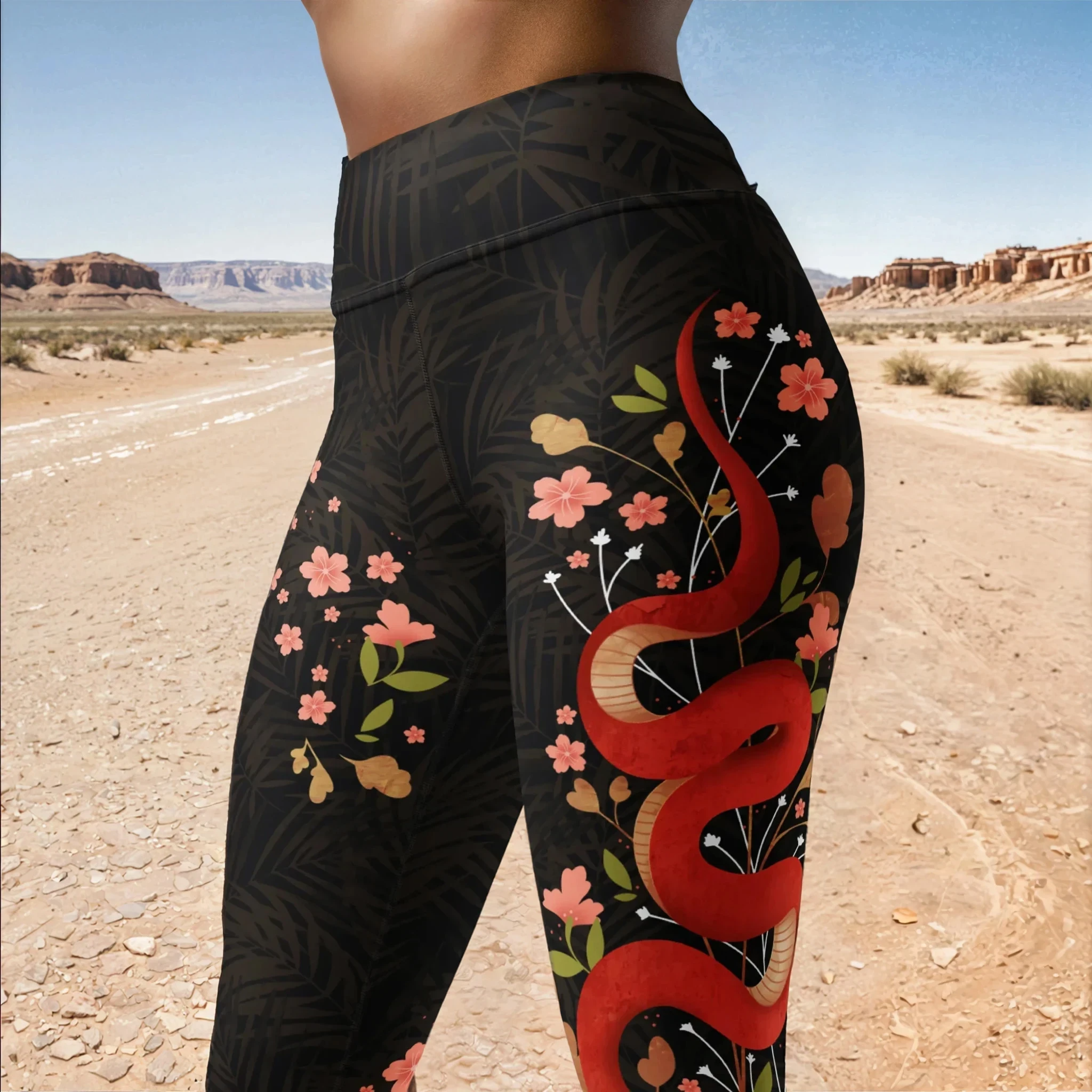 Snakes & Flowers Yoga Leggings