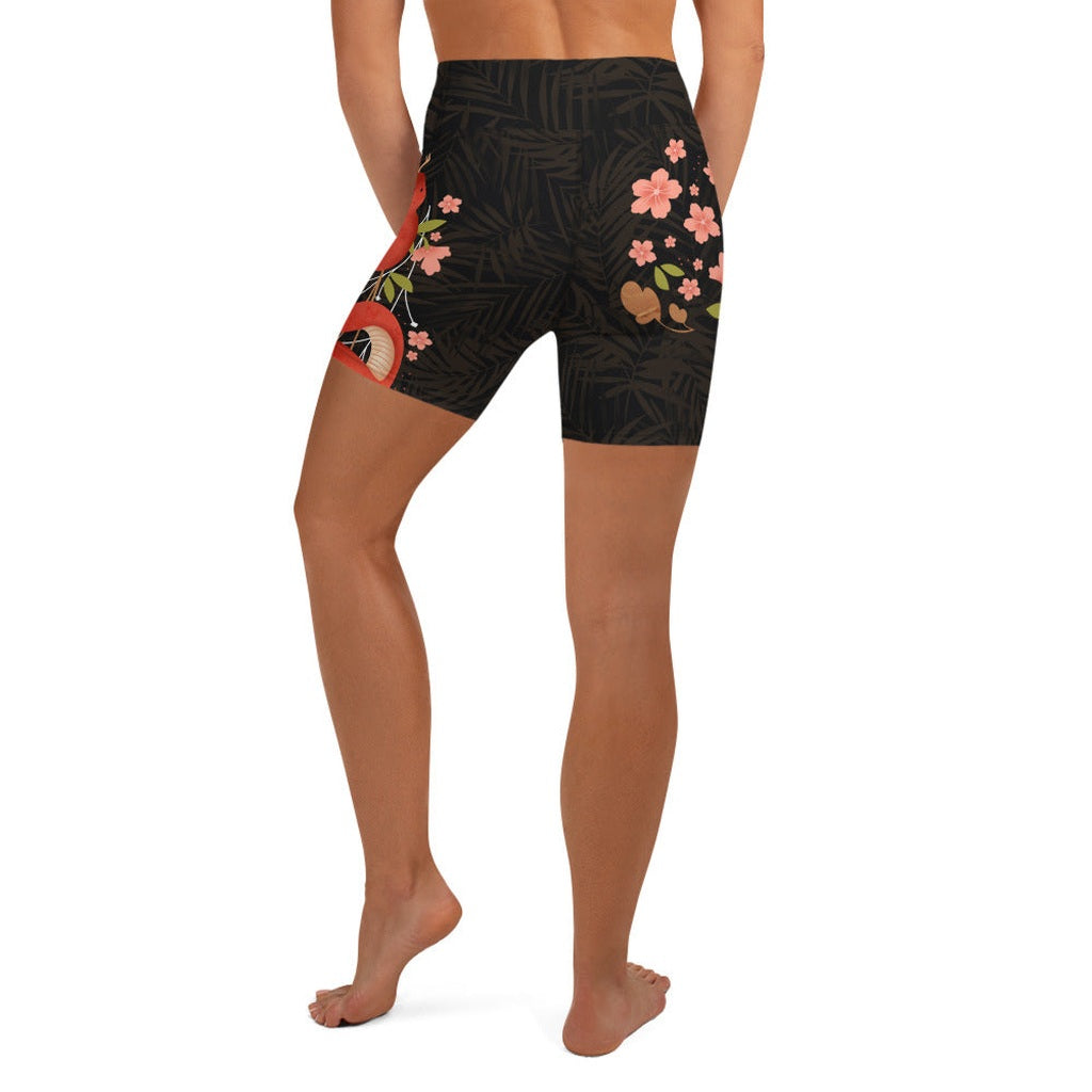 Snakes & Flowers Yoga Shorts