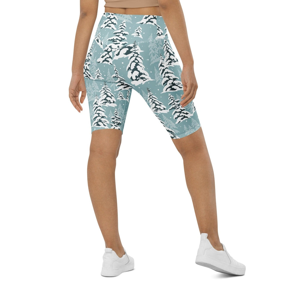 Snow-Covered Pines Biker Shorts