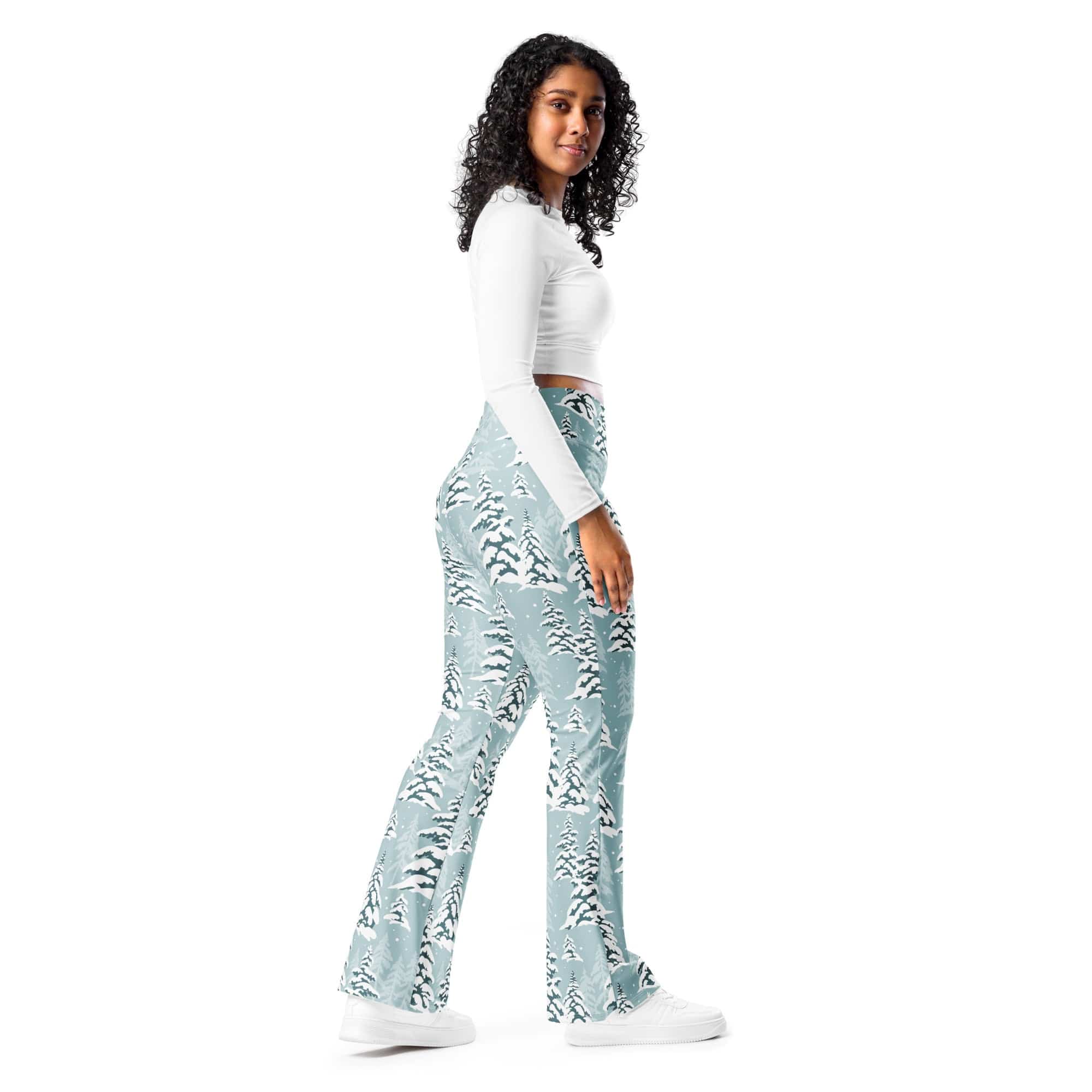 Snow-Covered Pines Flare Leggings
