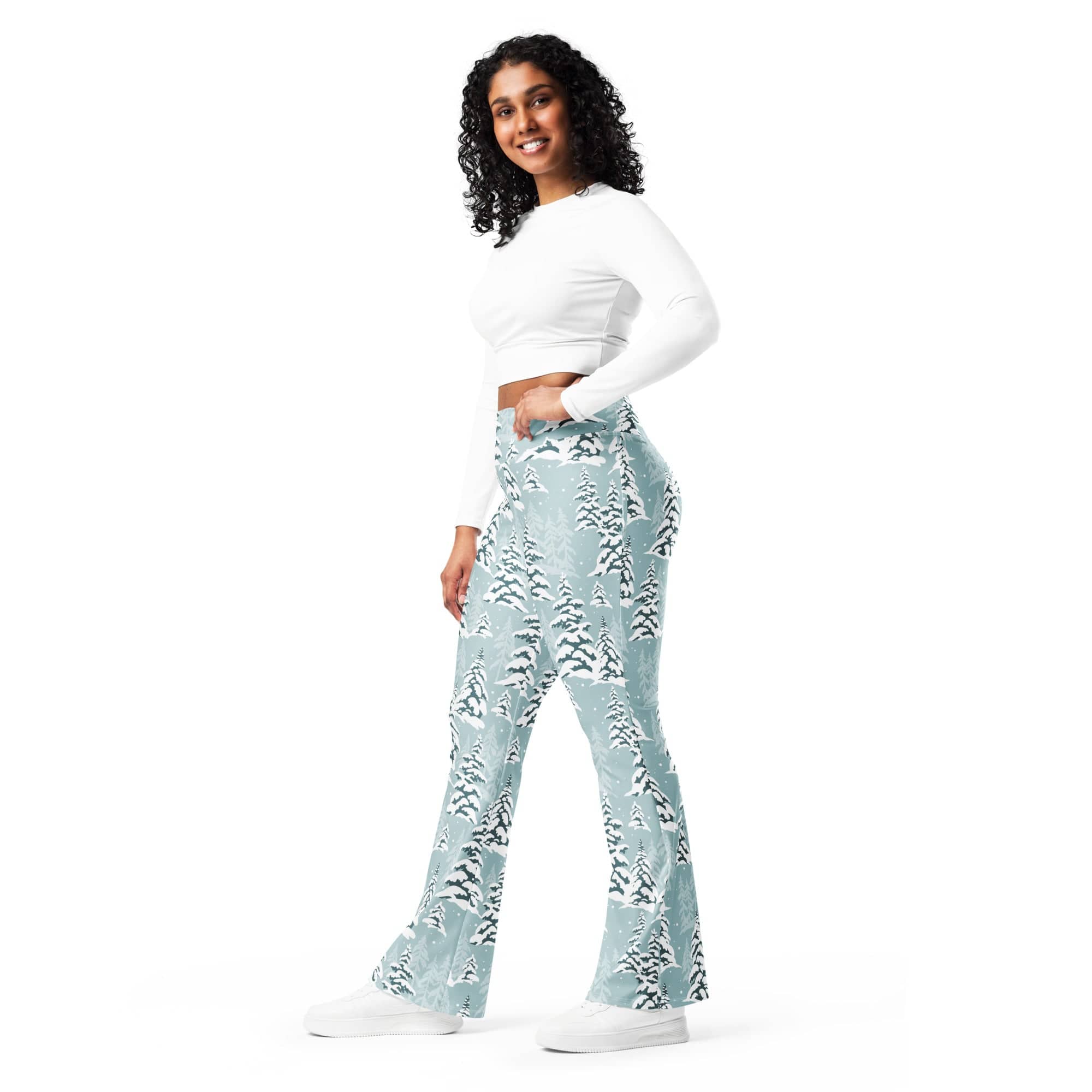 Snow-Covered Pines Flare Leggings