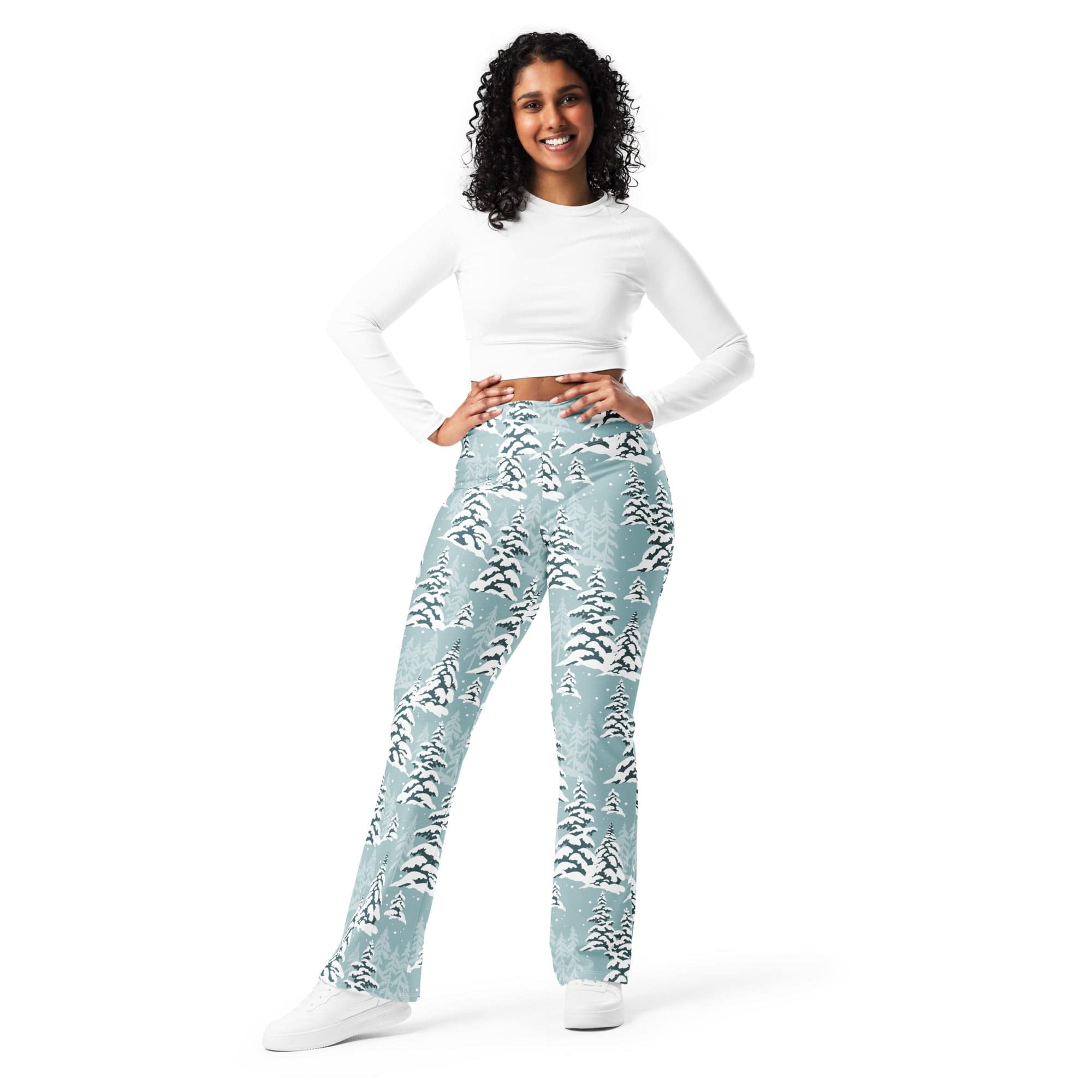 Snow-Covered Pines Flare Leggings