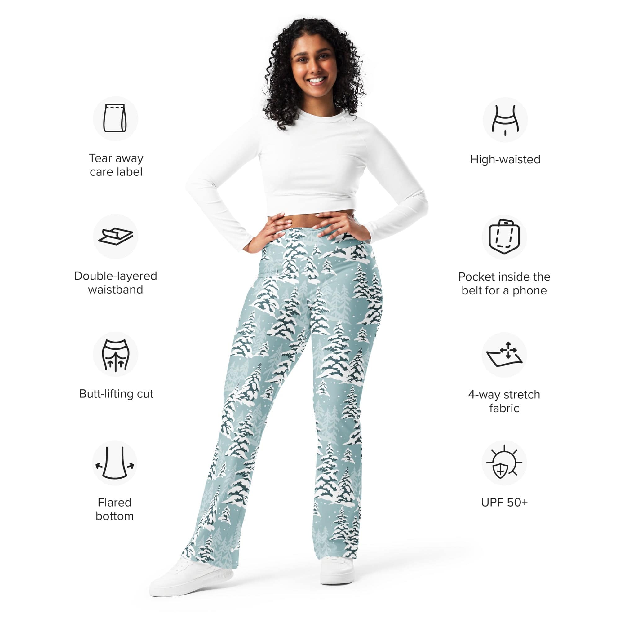 Snow-Covered Pines Flare Leggings